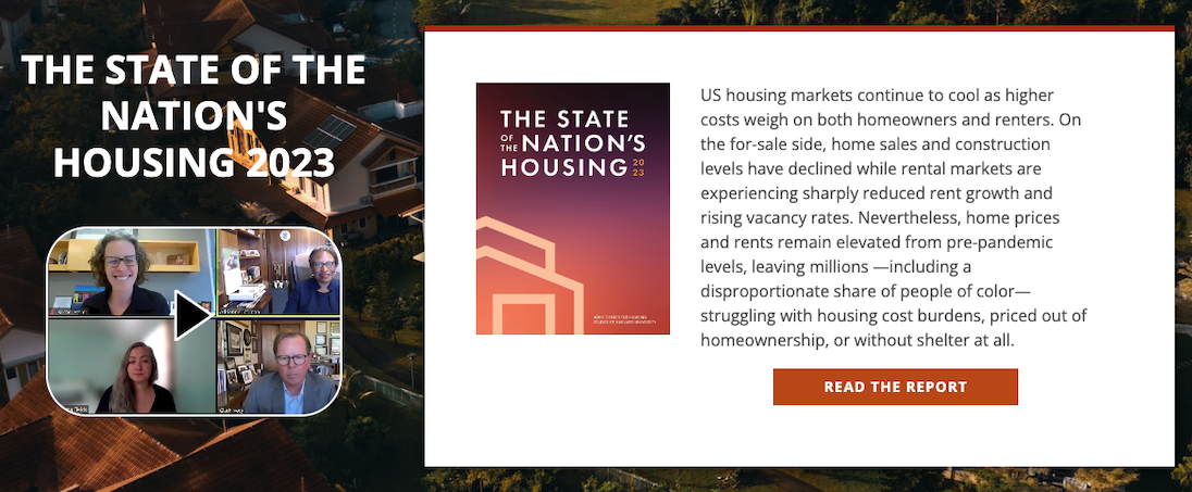 Screen grab from JCHS web page for State of the Nation's Housing report.